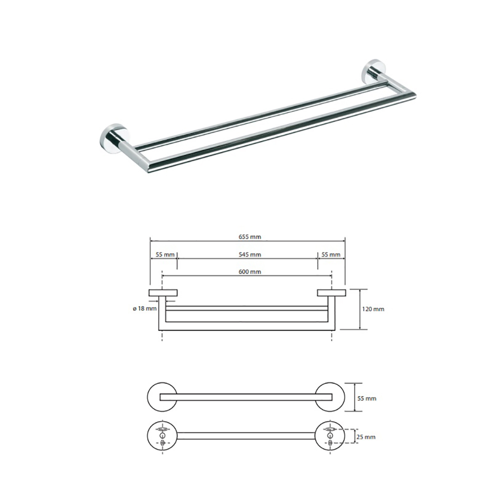 Bemeta Omega 104204052 Держатель полотенца 60 см