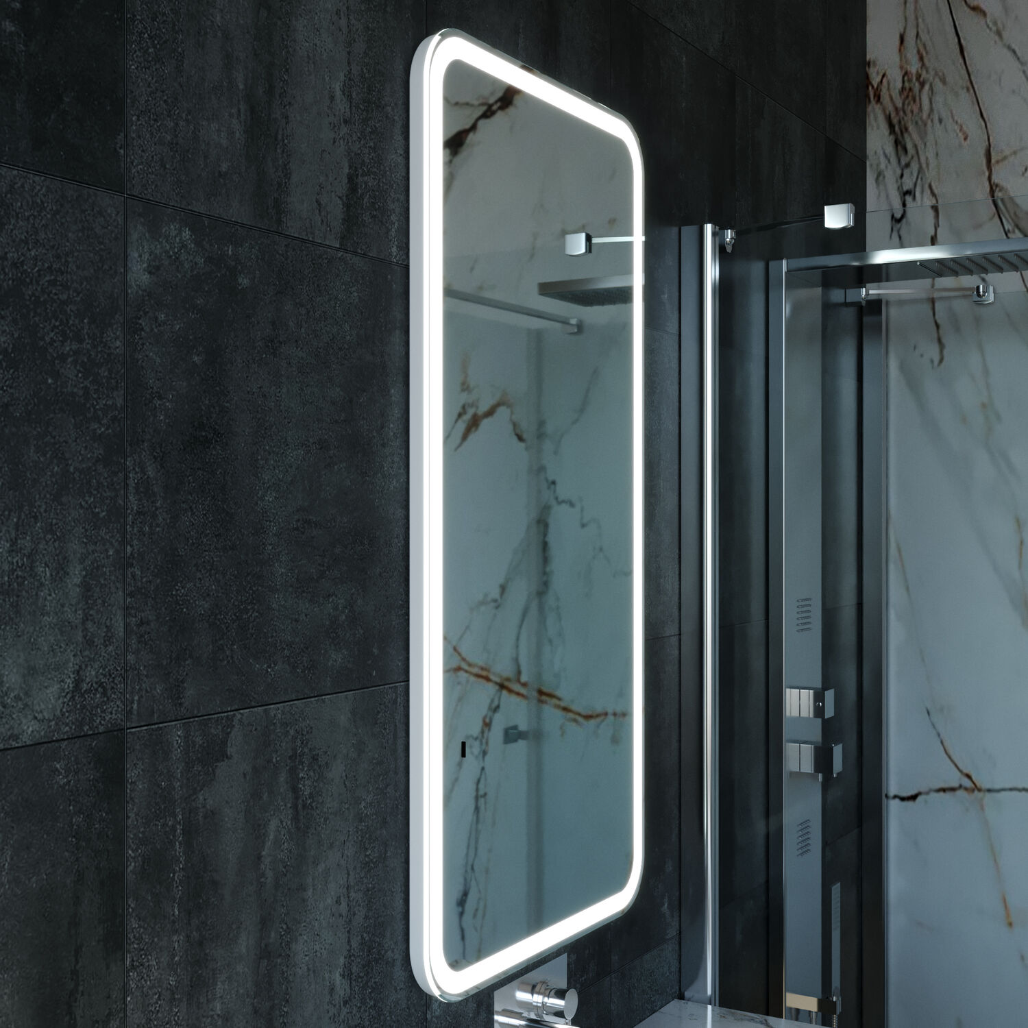 Зеркало Mixline Мальта 60x120, с подсветкой, горизонтальный / вертикальный монтаж