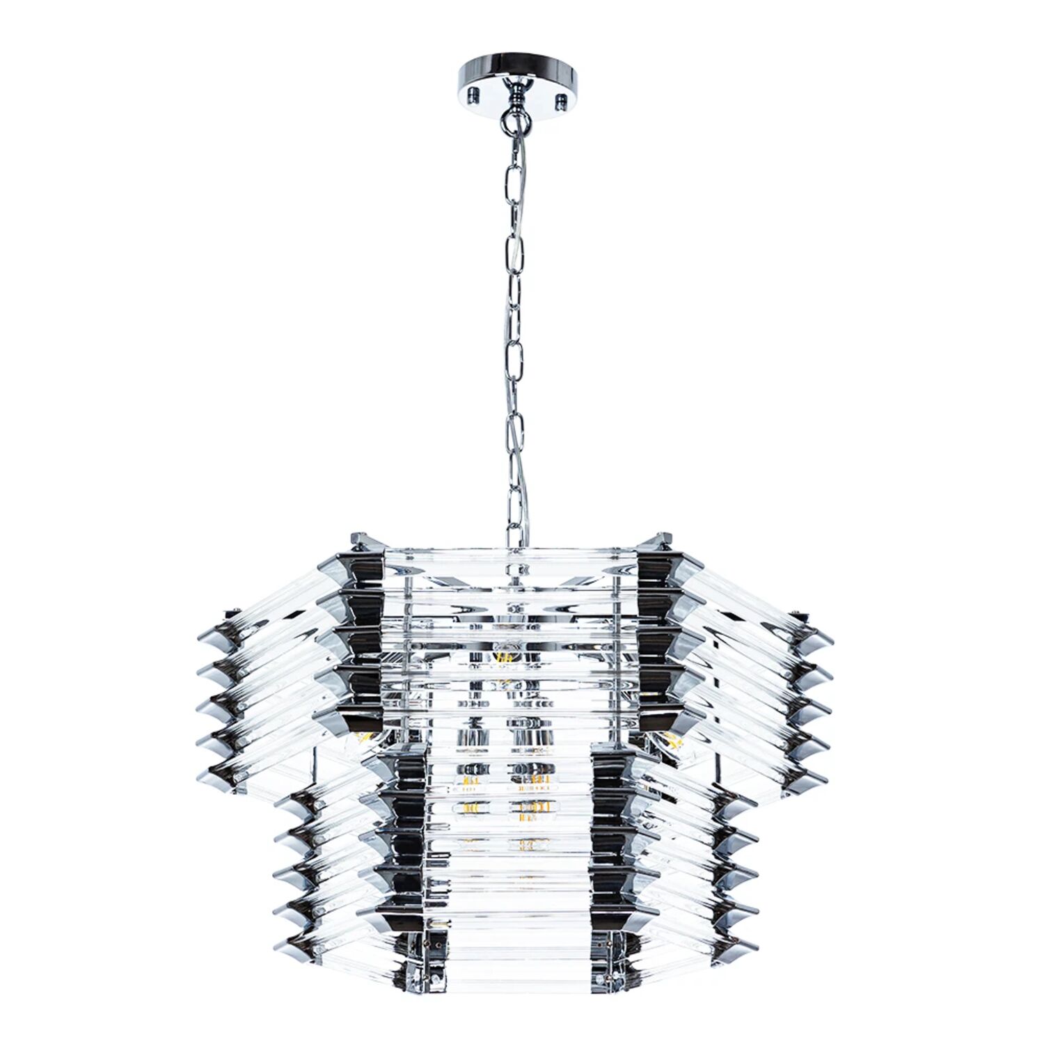 Подвесная люстра Arte Lamp Caravaggio A1059SP-9CC, арматура хром, плафон хрусталь прозрачный