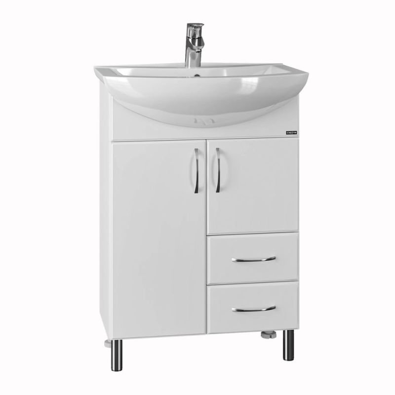 Тумба под раковину Санта Грация 60 напольная, с ящиками, цвет белый - фото 1