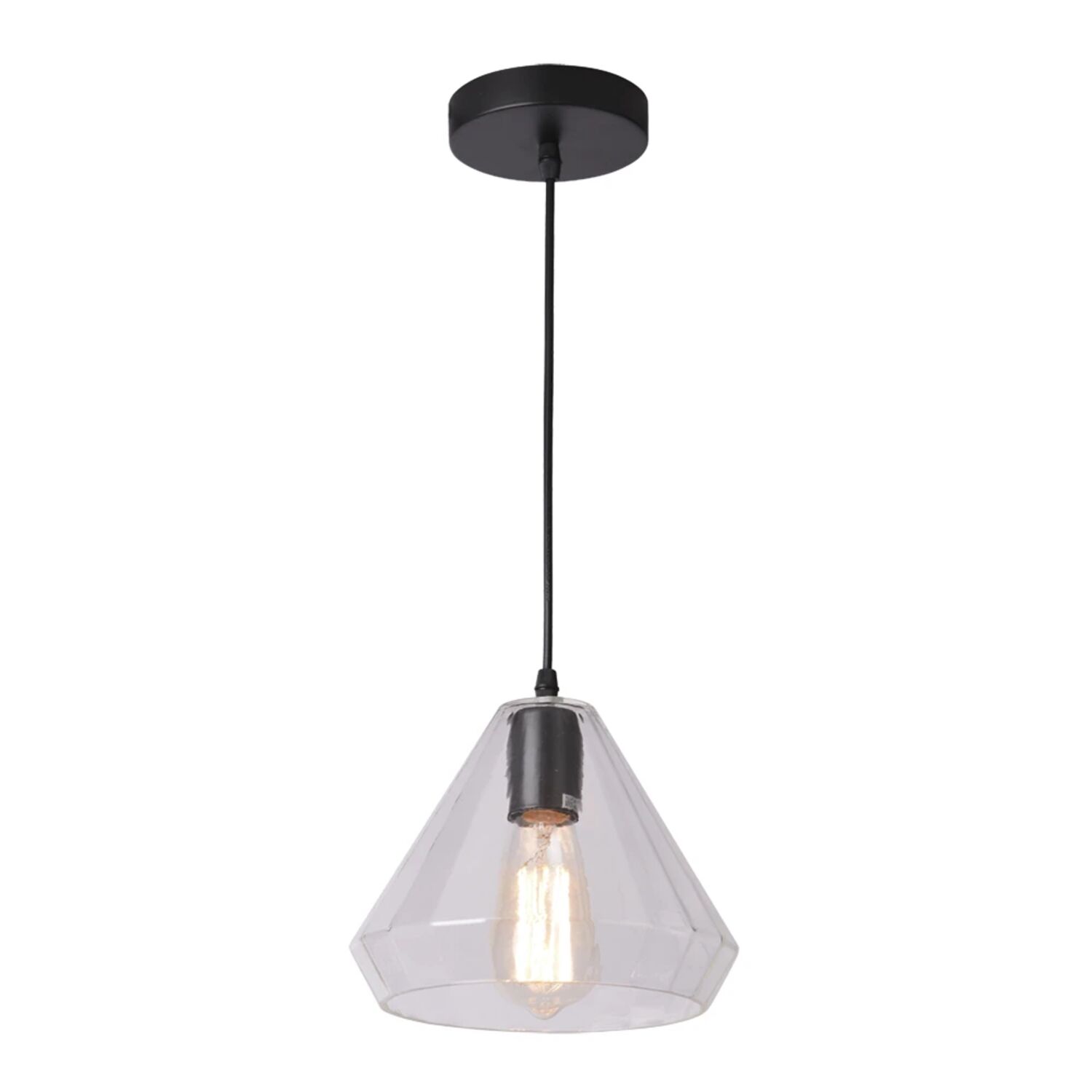 Подвесной светильник Arte Lamp Imbuto A4281SP-1CL, арматура черный, плафон стекло прозрачное
