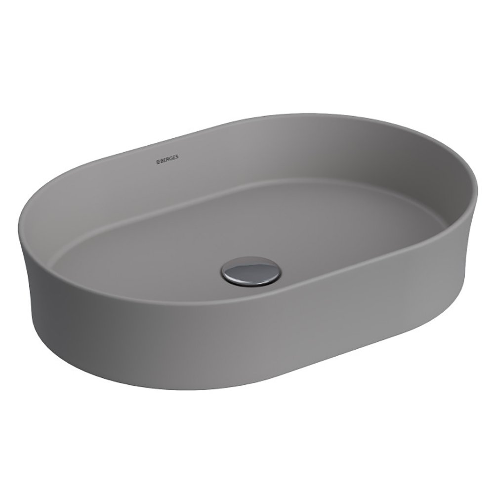 Раковина Berges Ego SL 181612 накладная, 55x38 см, цвет серый матовый