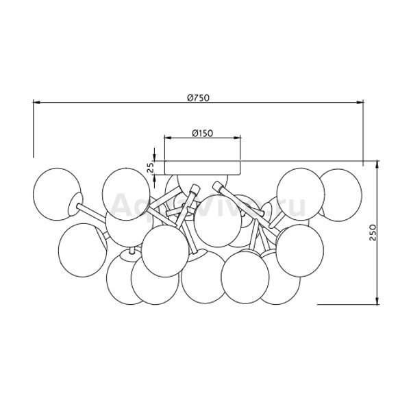 Потолочная люстра Maytoni Dallas MOD545PL-20G, арматура золото, плафоны стекло янтарное, 75х75 см - фото 1