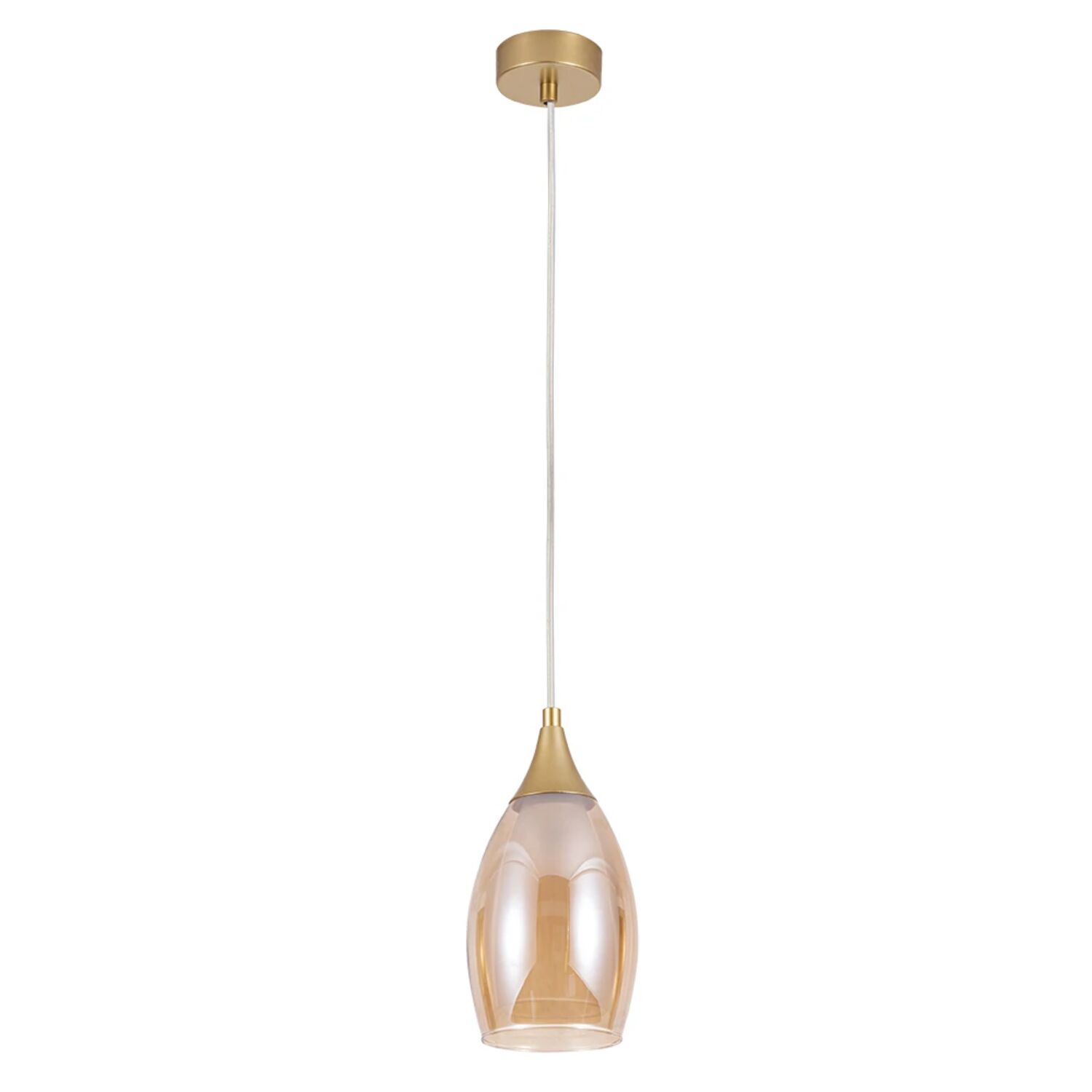 Подвесной светильник Arte Lamp Barry A7951SP-1GO, арматура золото, плафон стекло янтарное