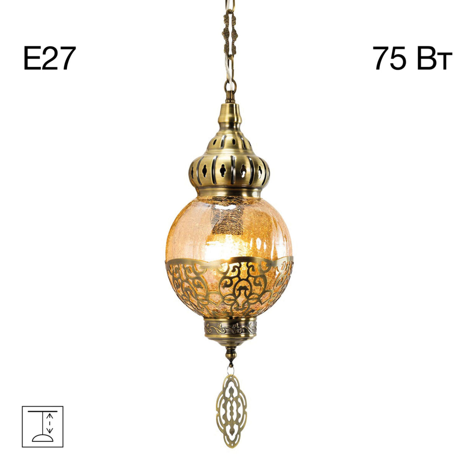 Подвесной светильник Citilux Каир CL419113, арматура бронза, плафоны металл / стекло шампань / бронза