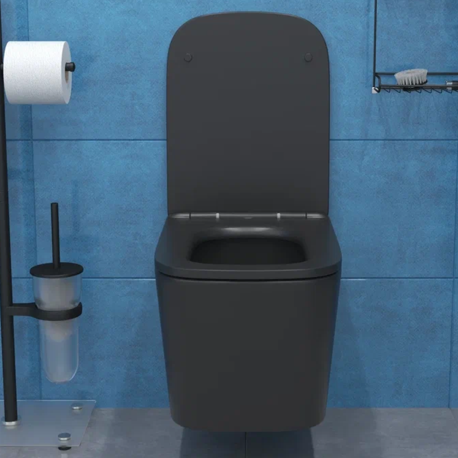 Комплект: Инсталляция JK04054+Кнопка JK014564 сталь+Verna T JK0711055MB черный унитаз, смыв торнадо