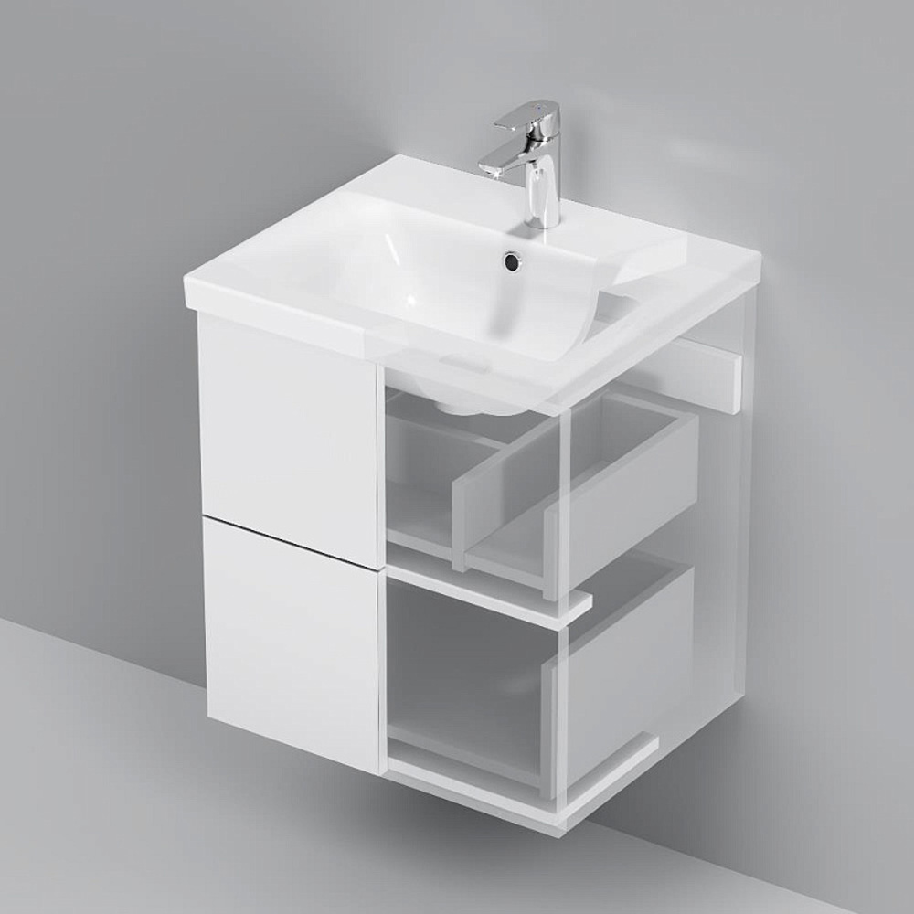 Тумба под раковину AM.PM Gem 50 подвесная, цвет белый глянец - фото 1