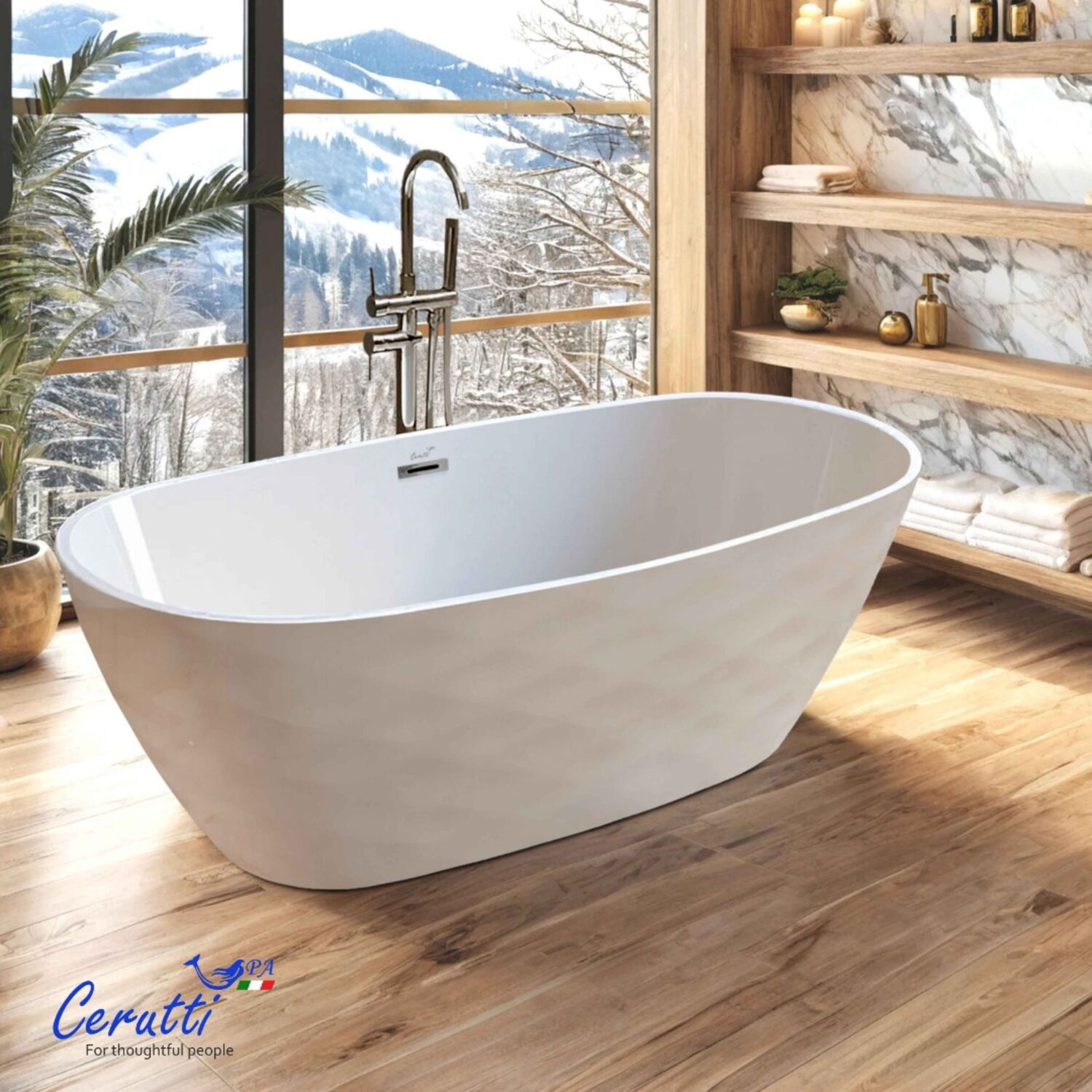 Ванна CeruttiSPA Tonia CT11230 170x75 акриловая, цвет белый - фото 1