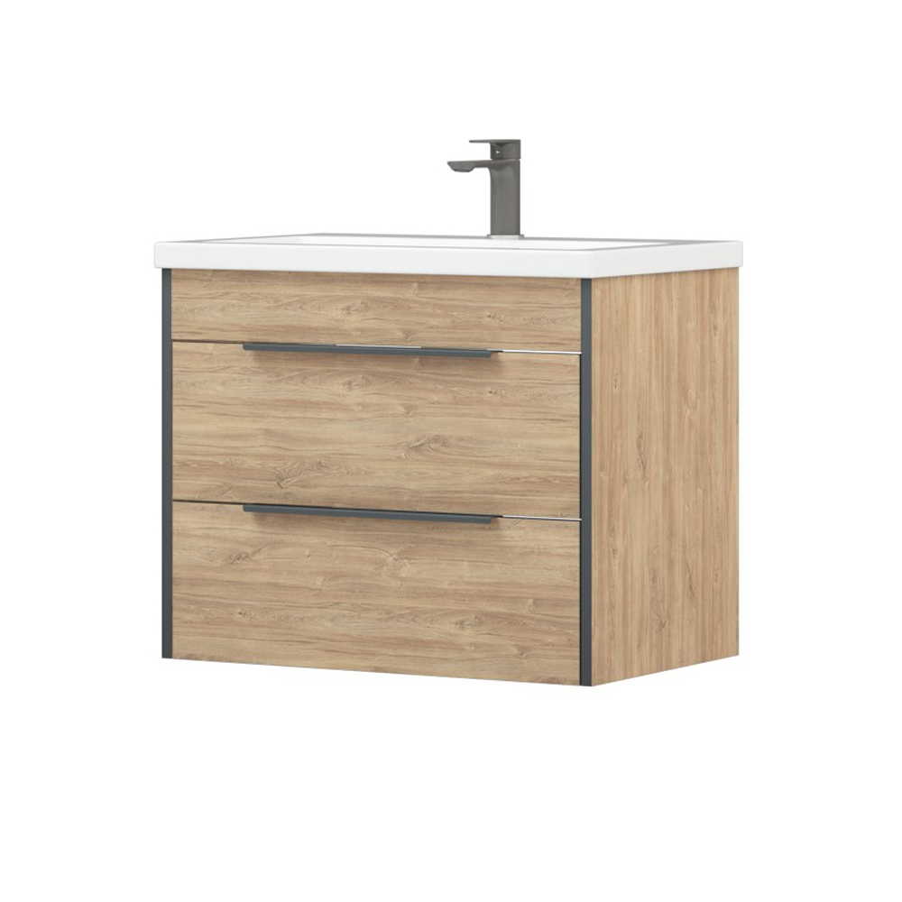 Мебель для ванной Corozo Форест 80, подвесная/напольная, цвет дуб канзас коричневый - фото 1