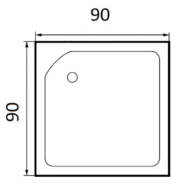 Поддон для душа Wemor 90/24 S 90x90, ABS-пластик, цвет белый - фото 1