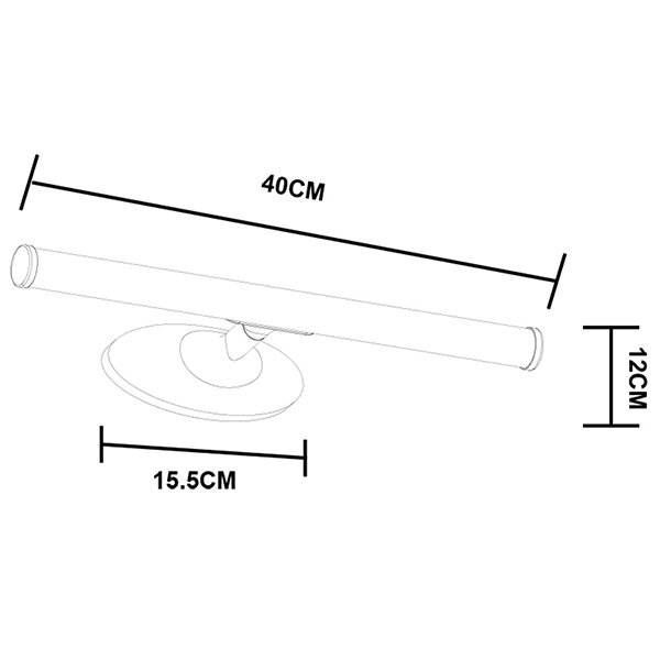 Подсветка для зеркала Arte Lamp Orizzone A2836AP-1CC, арматура хром, плафон пластик белый, 40х13 см - фото 1