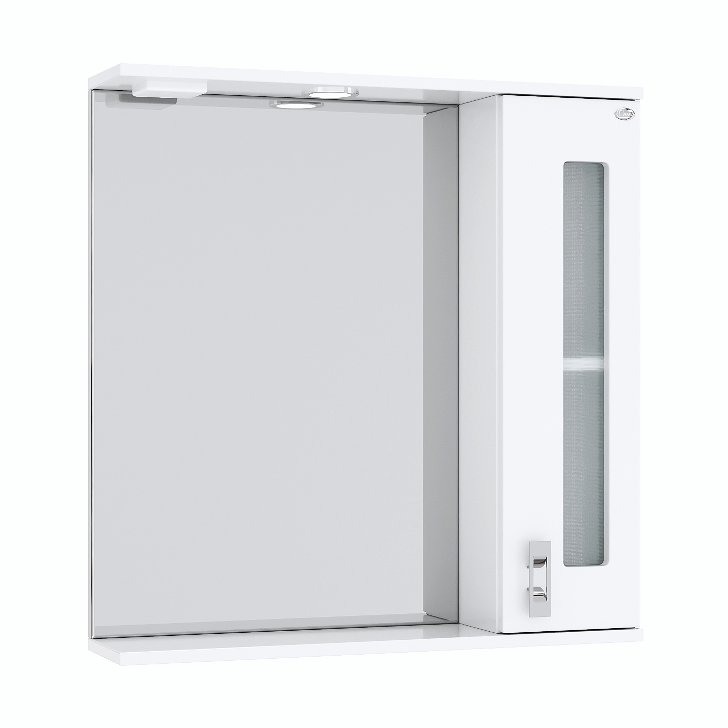 Шкаф-зеркало Оника Кристалл 67, правый, с подсветкой, цвет белый - фото 1