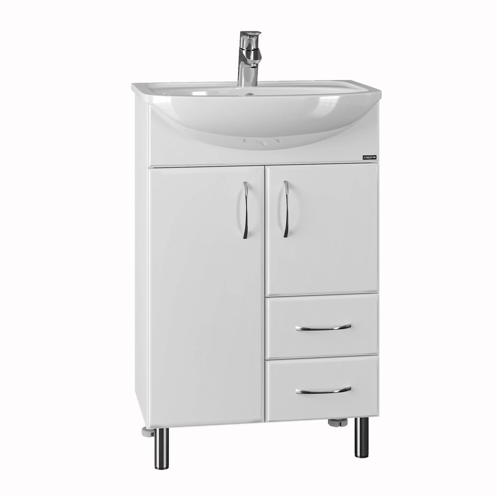 Тумба под раковину Санта Уют 55 напольная, с ящиками, цвет белый - фото 1