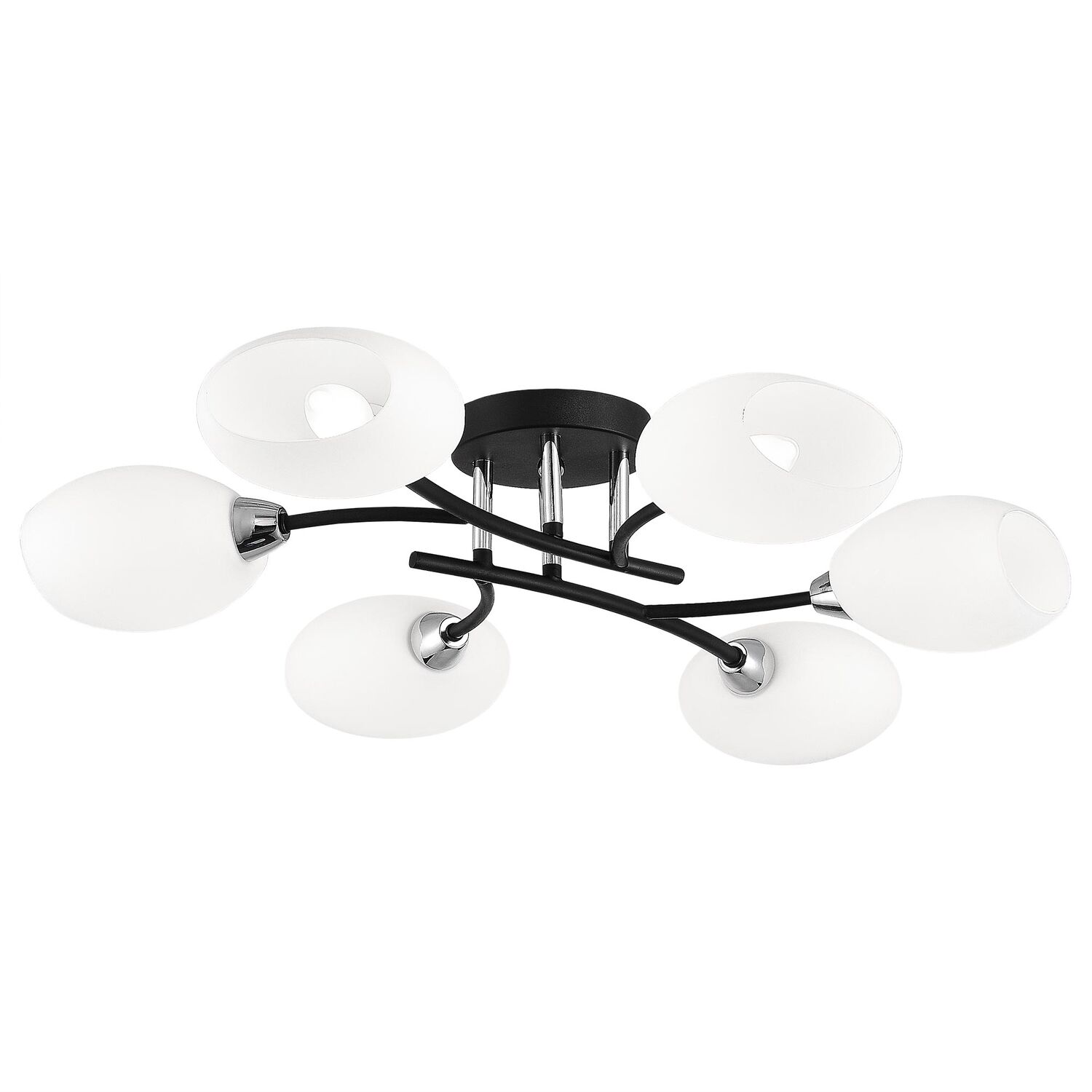 Потолочная люстра Citilux Флорида CL148165, арматура черная, плафоны стекло белое