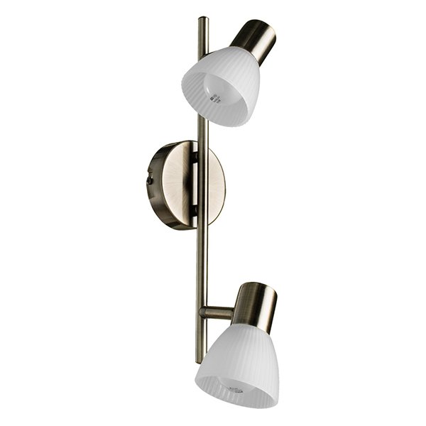 Спот Arte Lamp Parry A5062AP-2AB, арматура бронза, плафоны стекло белое, 39х8 см