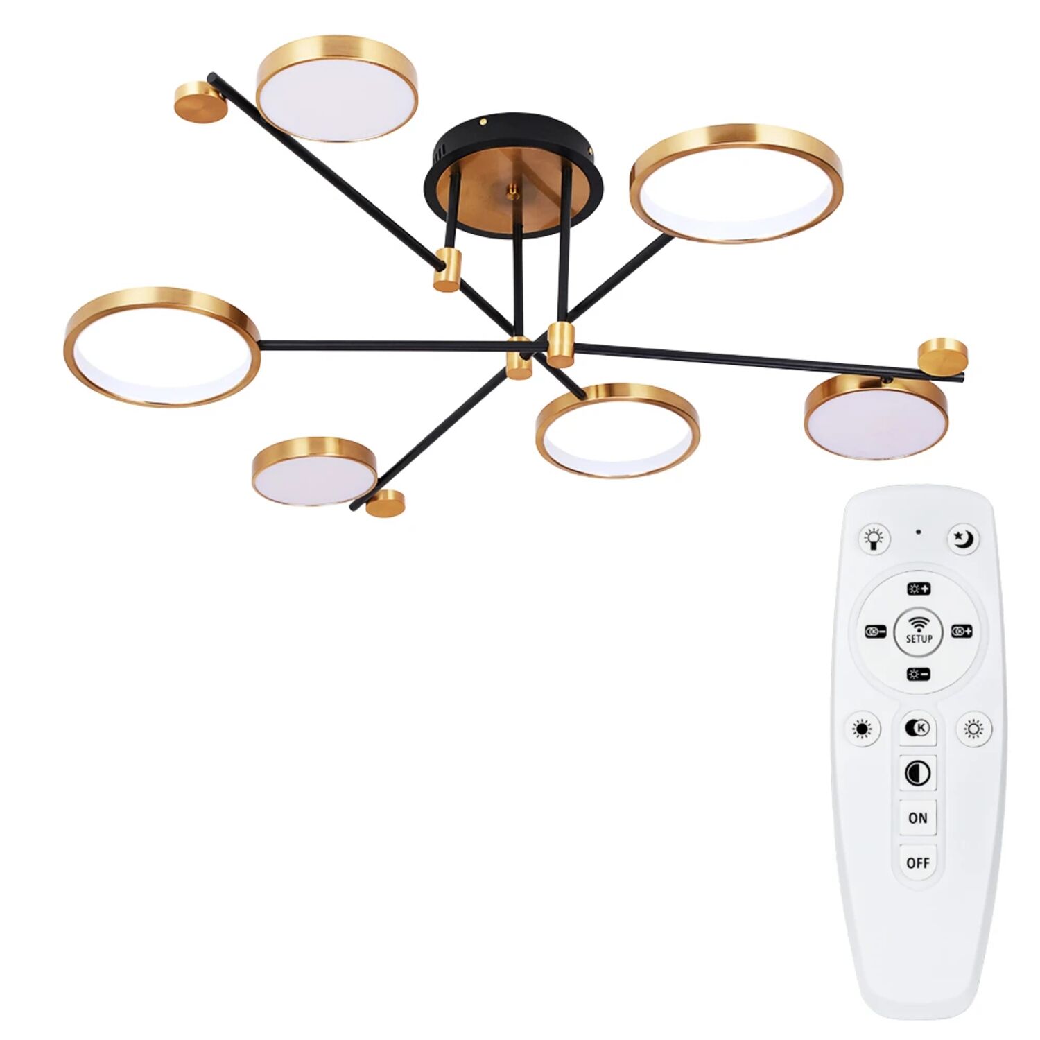 Потолочная люстра Arte Lamp Holly A1364PL-6PB, арматура латунь, плафон пластик белый