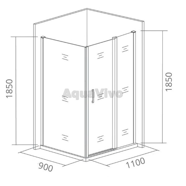 Душевой уголок Good Door Latte WTW+SP-G-WE 110x90, стекло грейп, профиль белый - фото 1