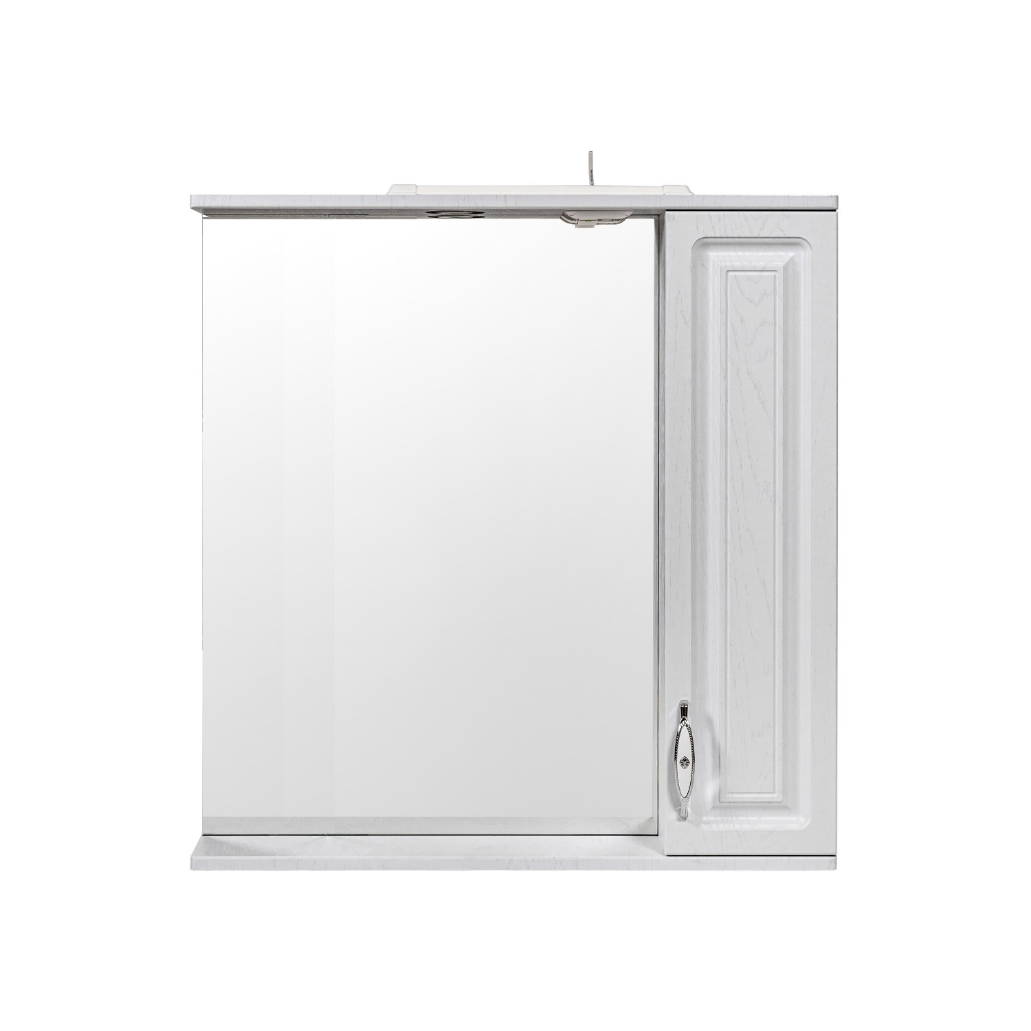 Шкаф-зеркало Stella Polar Кармела 65/С, с подсветкой, цвет белое серебро