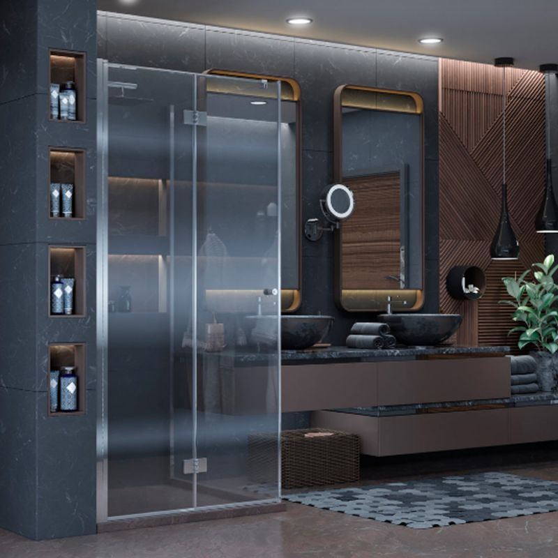 Душевой уголок Ambassador Diamond 12011106 L 100x100, левый, стекло прозрачное, профиль хром глянцевый