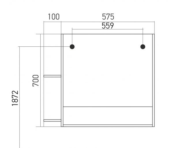 Шкаф-зеркало Mixline Сура 70, цвет белый / серый - фото 1