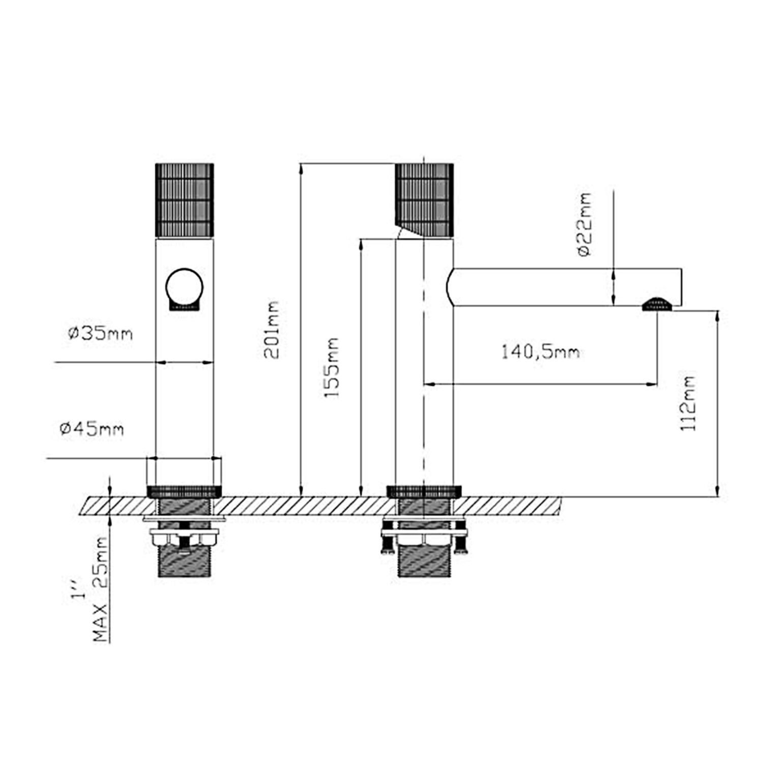Смеситель Vincea Groove VBF-4G1MB для раковины, цвет черный - фото 1