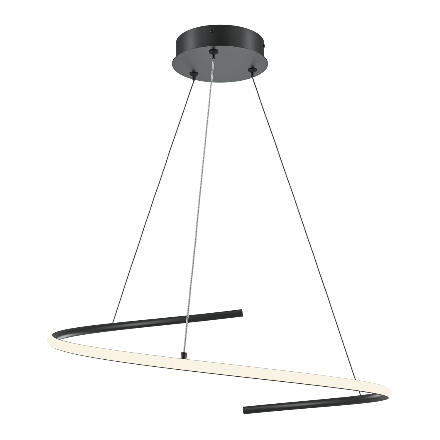 Подвесной светильник Maytoni Curve MOD242PL-L33BK, арматура черная, профиль силикон белый