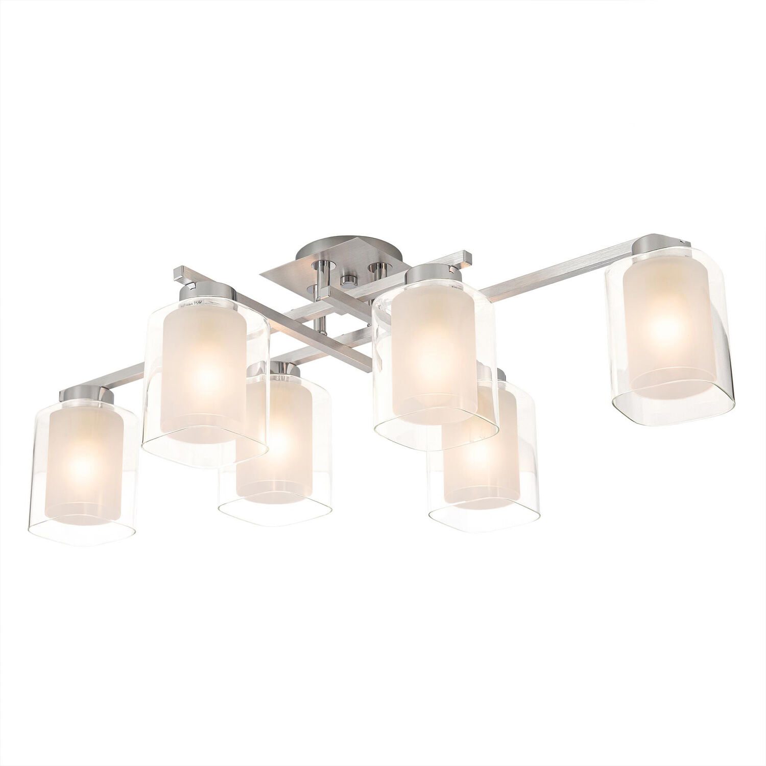 Потолочная люстра Citilux Диез CL111160, арматура алюминий, плафоны стекло прозрачное