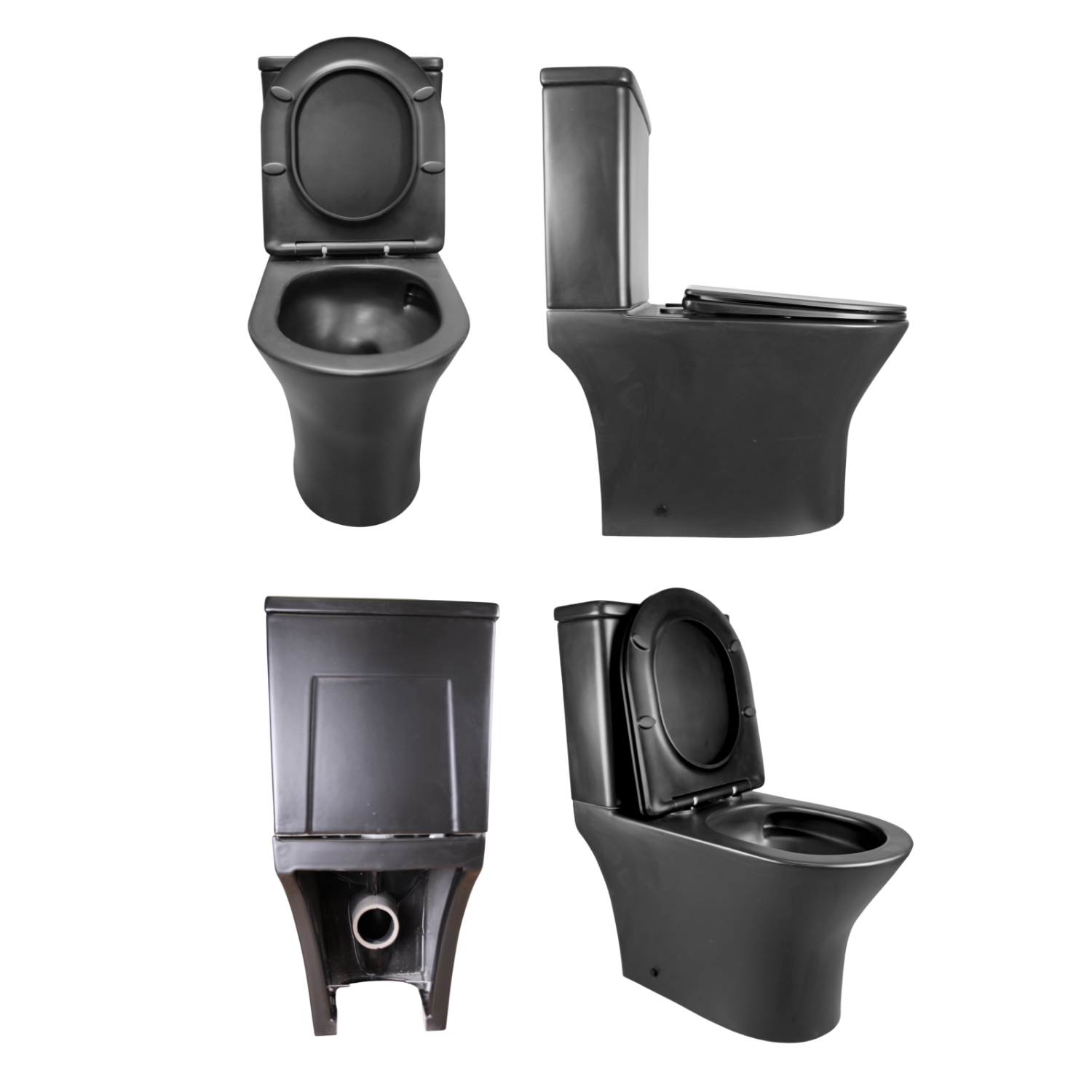 Унитаз Joki Астра T JK2061065MB напольный, безободковый, смыв Торнадо, с сиденьем микролифт, цвет черный матовый