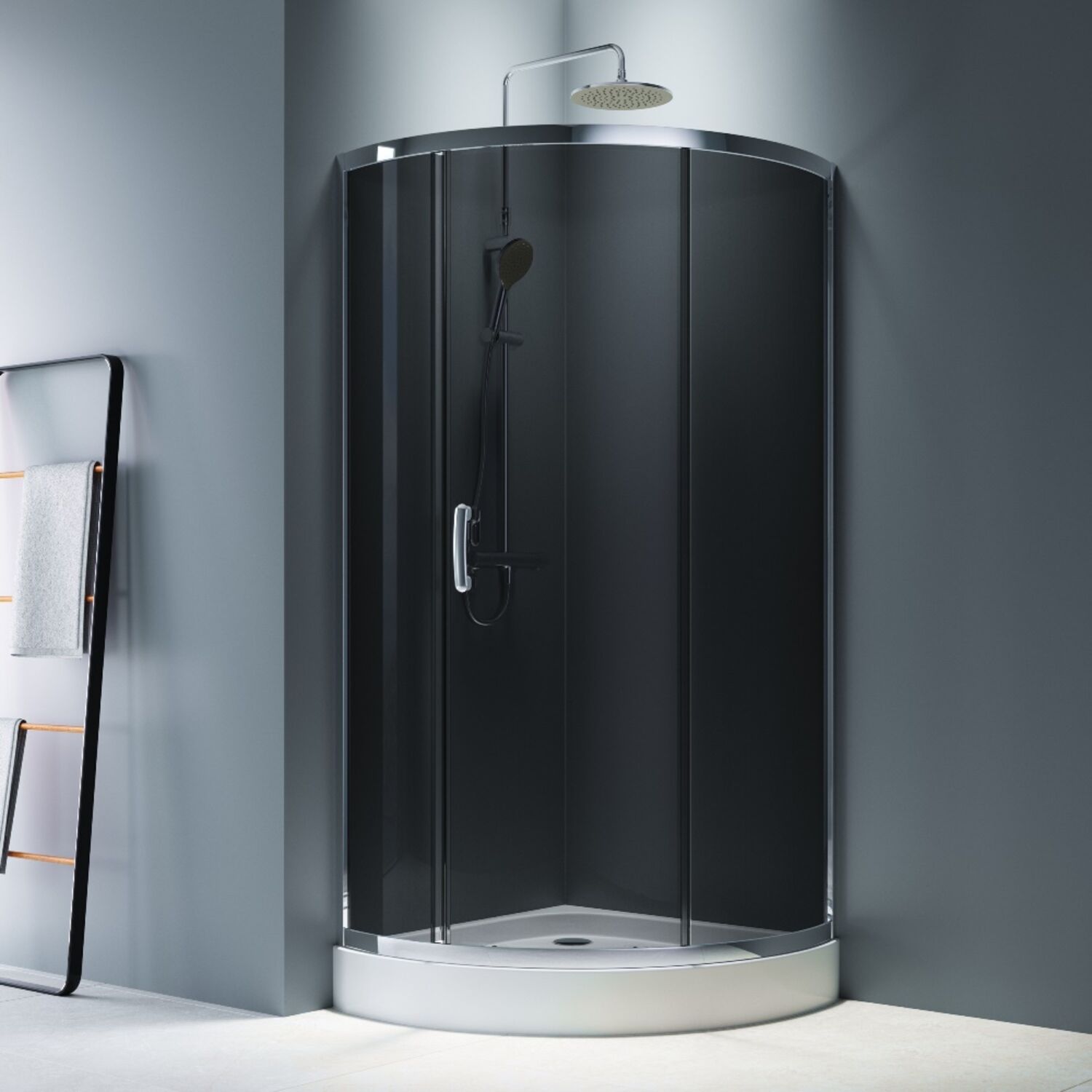 Душевой уголок AM.PM Like W83UG-315-090CG 90x90, стекло тонированное, профиль хром