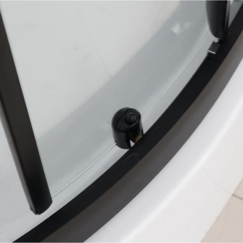 Душевая кабина Frank F400/2 Black 100x100, с полотенцедержателем, стекло прозрачное, профиль черный, без крыши - фото 1
