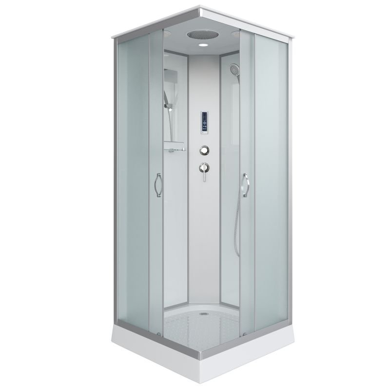 Душевая кабина Niagara Classic NG-1101-14P 90x90, стекло матовое, профиль серебро, с крышей, с пультом управления - фото 1