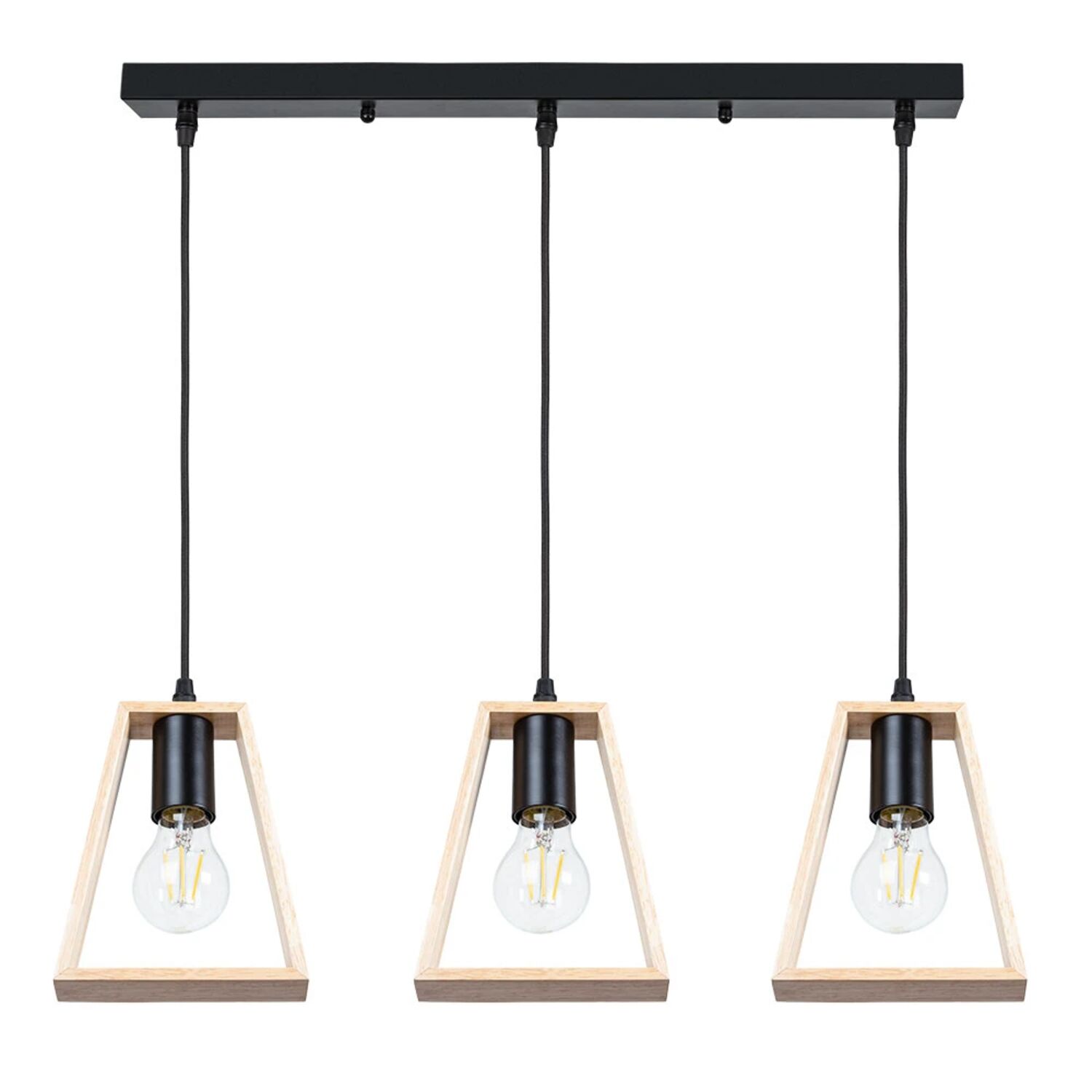 Подвесной светильник Arte Lamp Brussels A8030SP-3BK, арматура черный, плафон дерево бежевое