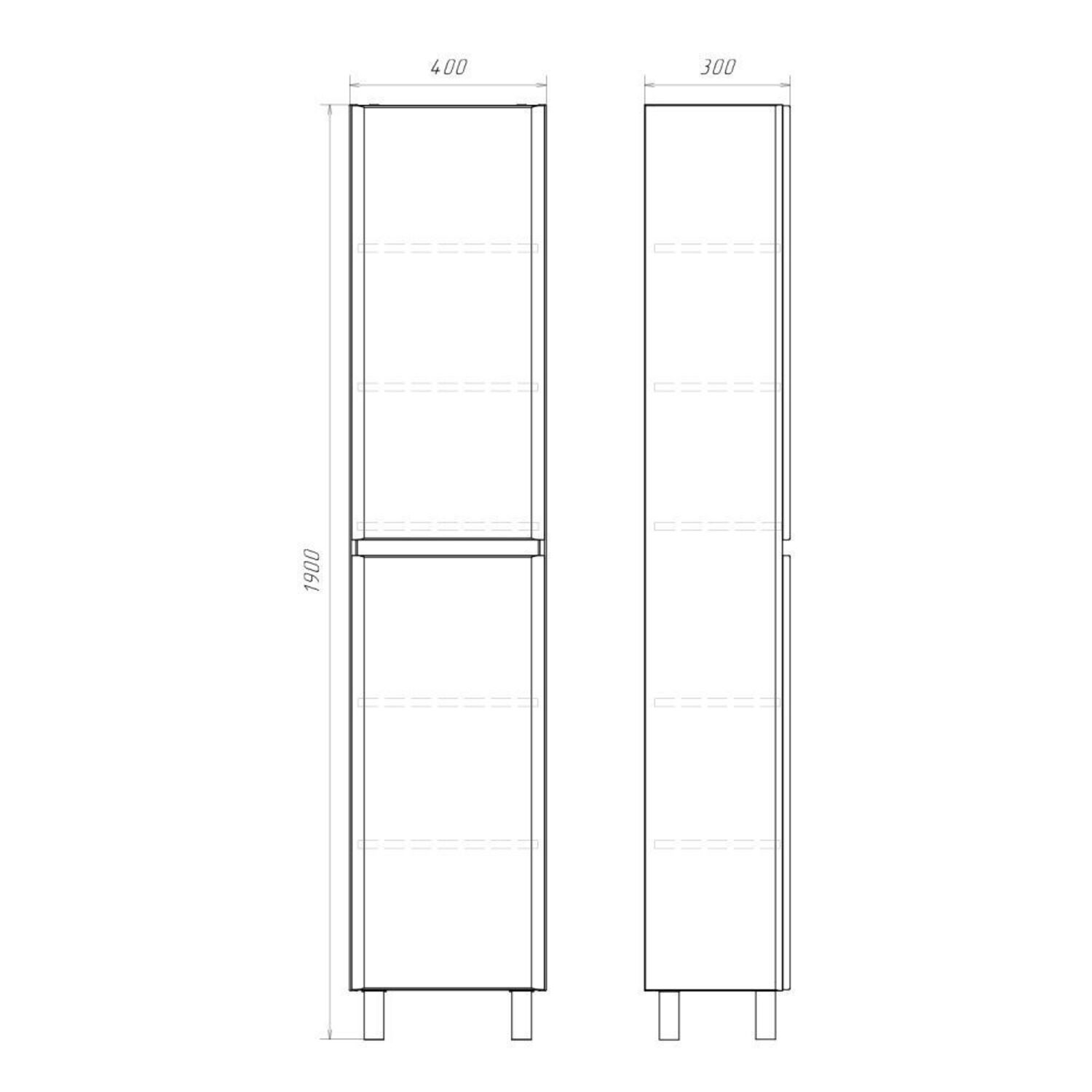 Шкаф-пенал Comforty Валдай 40 Н, напольный, цвет белый матовый - фото 1