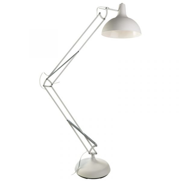 Торшер Arte Lamp Goliath A2487PN-1WH, арматура белая, плафон металл белый, 43х65 см