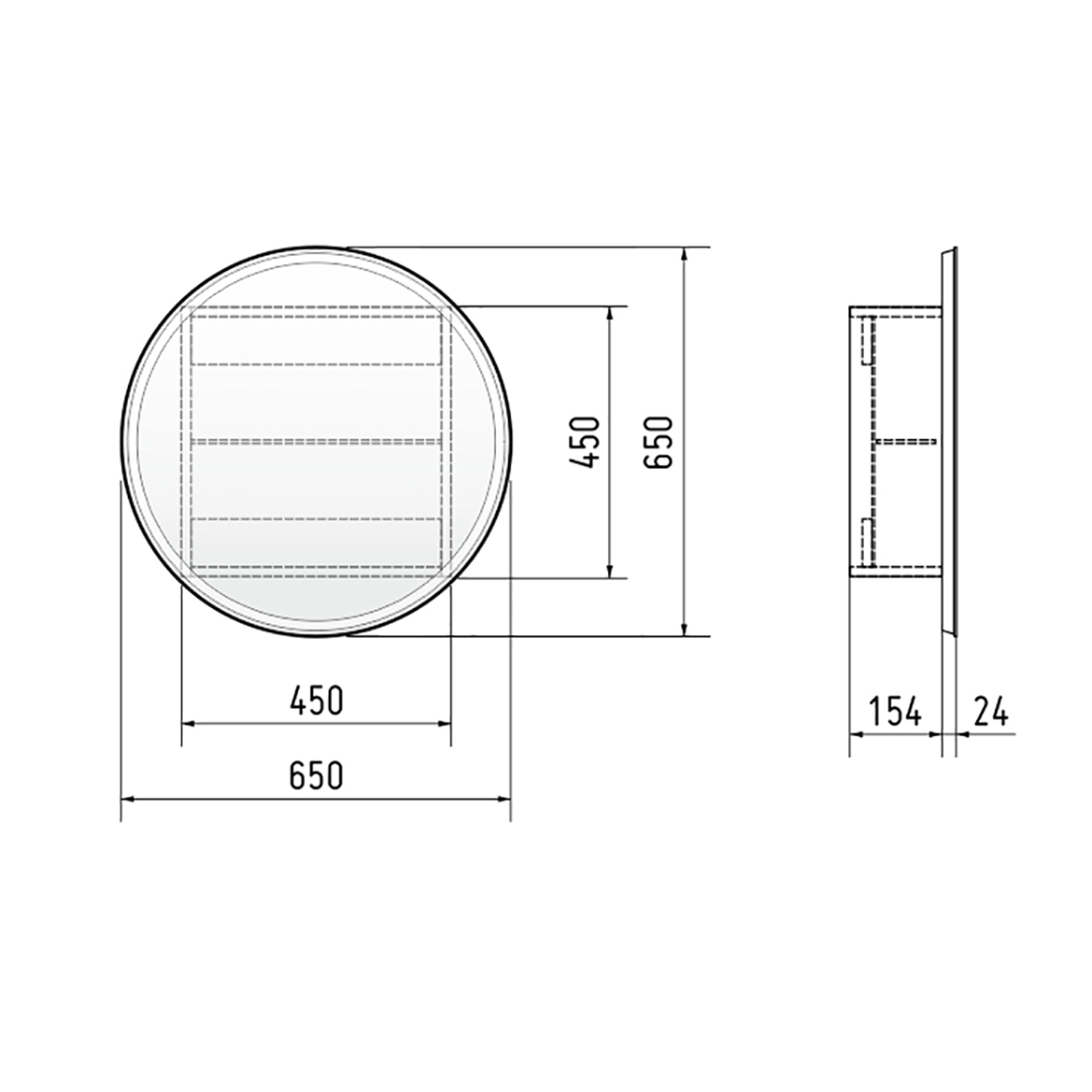 Шкаф-зеркало Corozo Орио 65/С 65x65, с подсветкой, цвет белый - фото 1