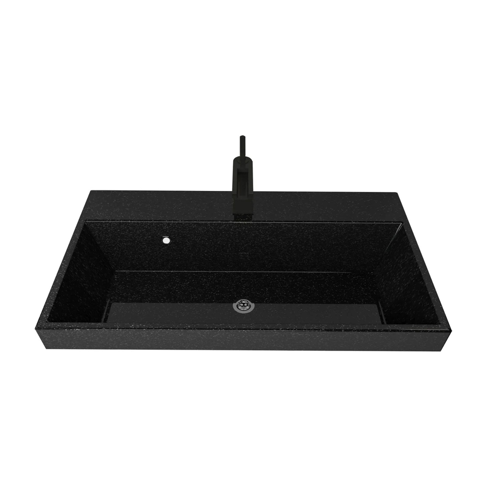 Мебель для ванной Corozo Инди 60, напольная/подвесная, с черной раковиной Стандарт, цвет дуб канзас/графит