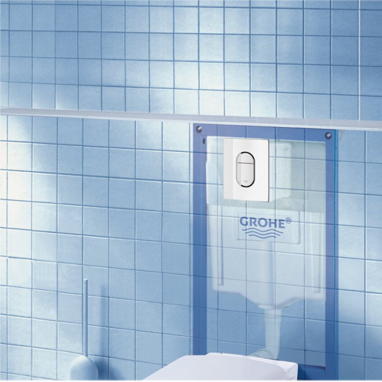 Комплект: Инсталляция Grohe 4 в 1 38929000 кнопка хром+Verna JK3021022 белый унитаз