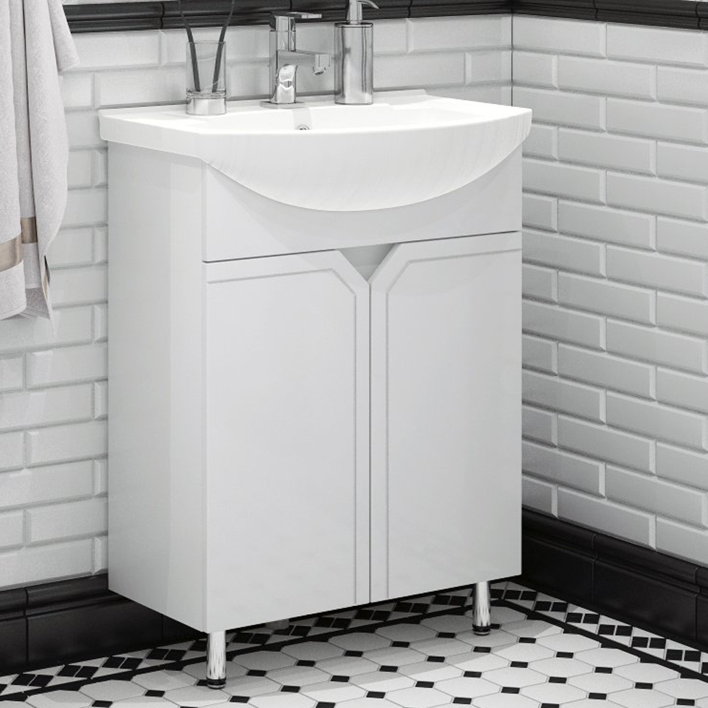 Тумба под раковину Corozo Сириус 65, цвет белый