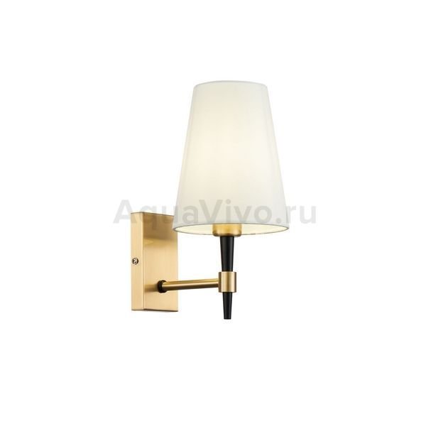 Бра Maytoni Zaragoza H001WL-01BS, арматура цвет латунь, плафон/абажур ткань/пвх, цвет белый