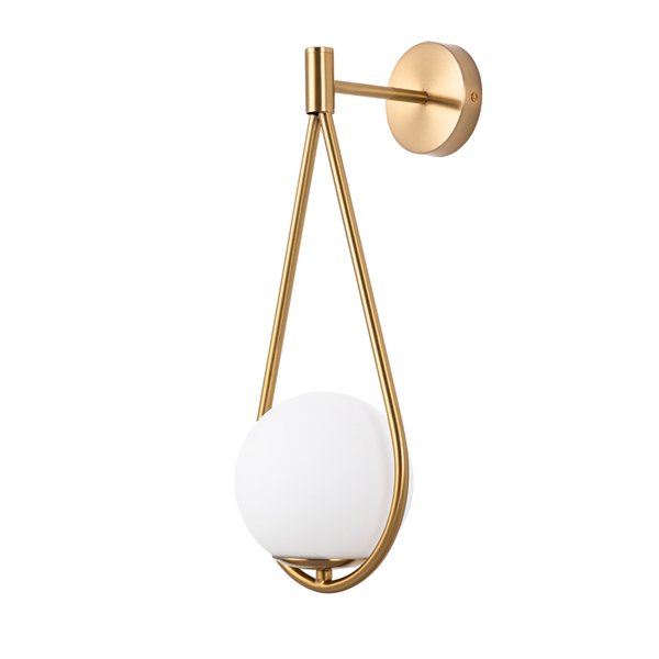 Бра Arte Lamp Matisse A7765AP-1AB, арматура бронза, плафон стекло белое, 20х21 см