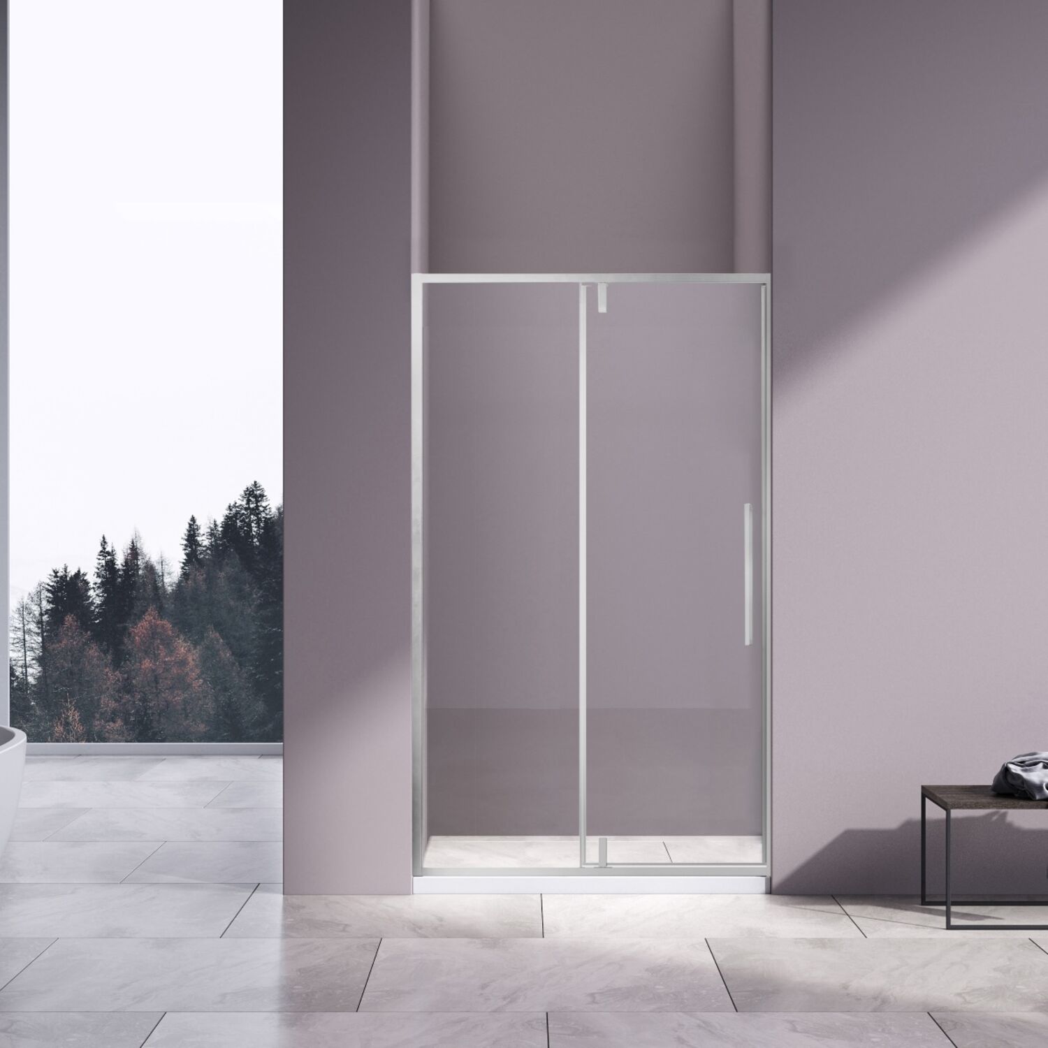 Душевая дверь Vincea Slim-N VDP-4SN 120x195, стекло прозрачное, профиль хром