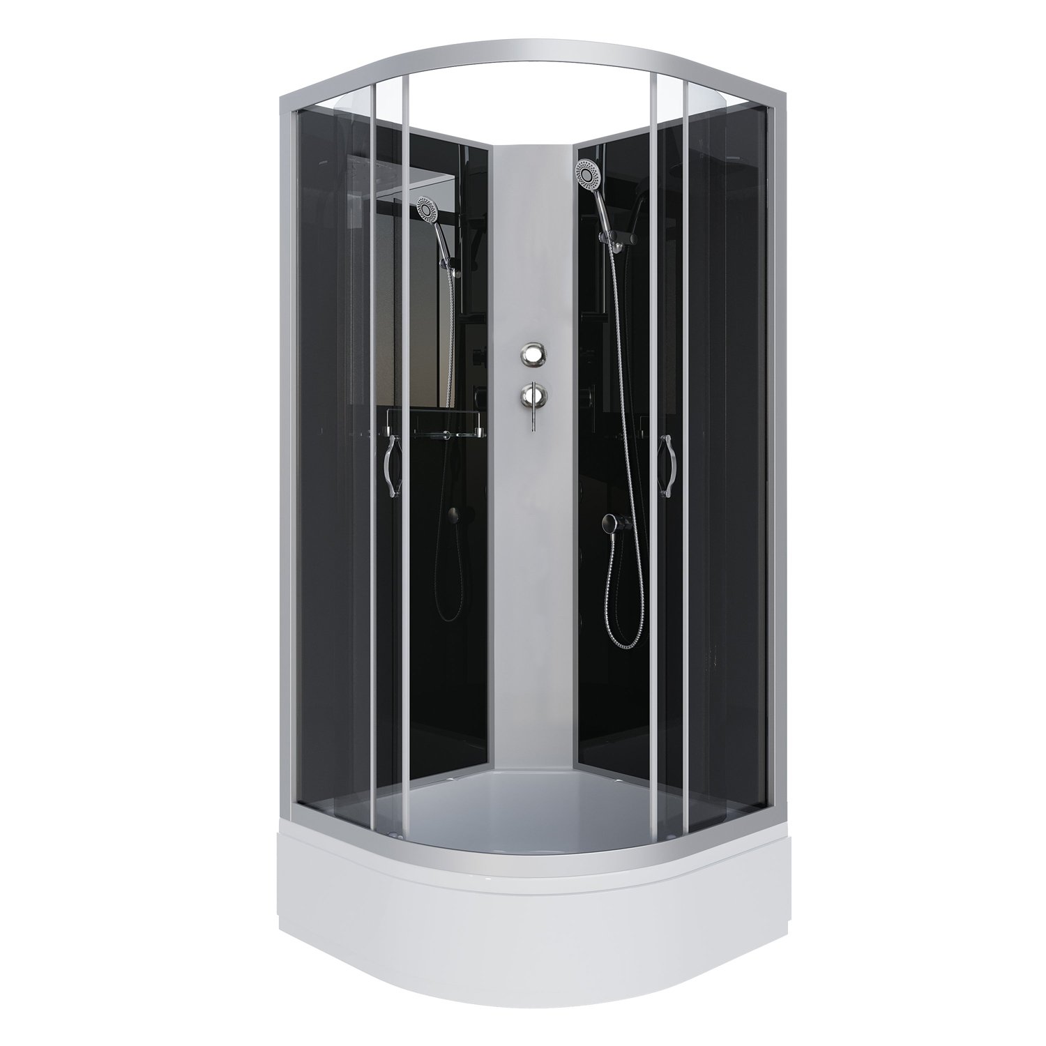 Душевая кабина Niagara Classic NG-3502-14BK 100х100, стекло тонированное, профиль серебро, без крыши - фото 1