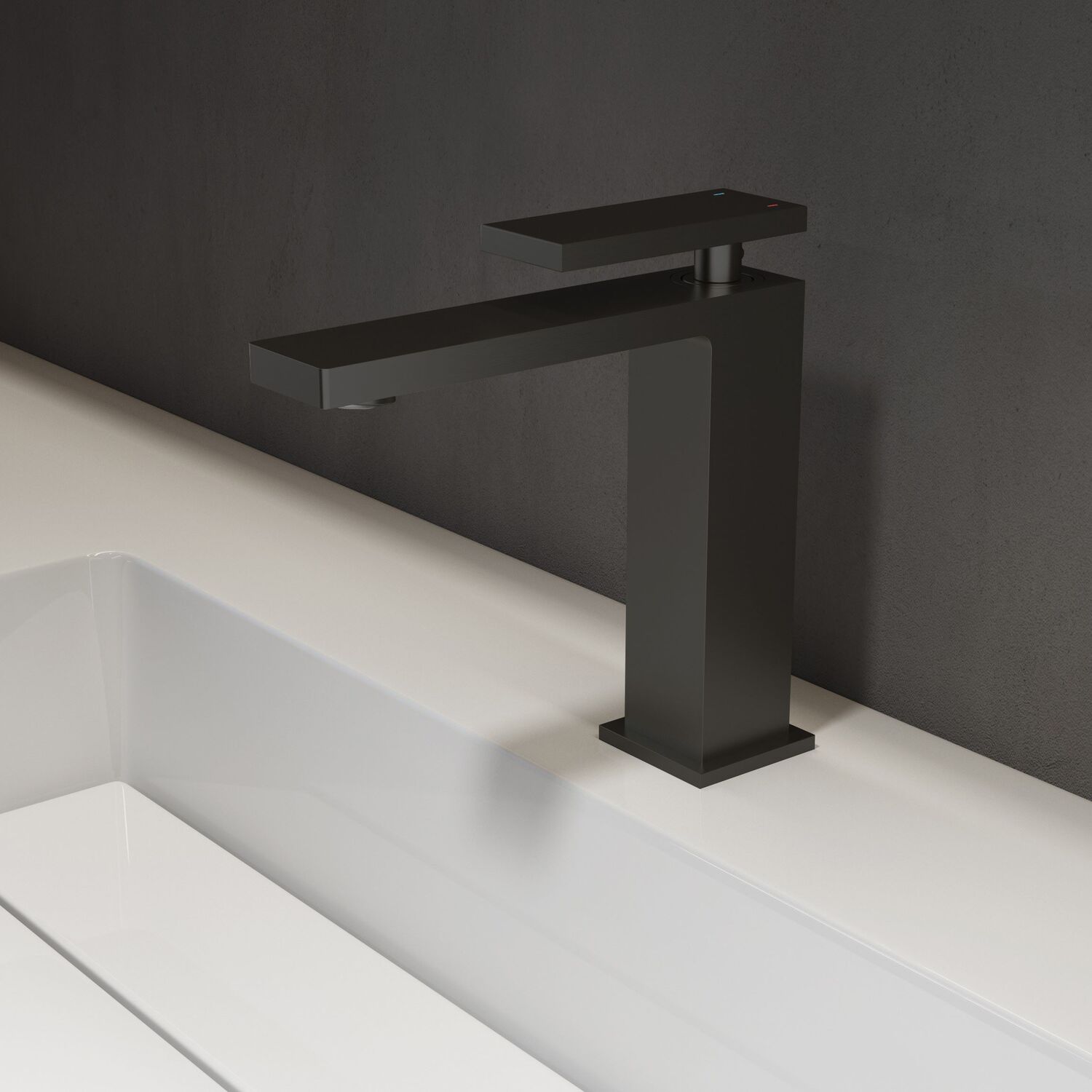 Смеситель Vincea Rim VBF-2DS1MB для раковины, цвет черный - фото 1