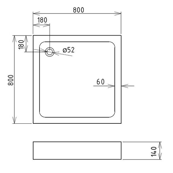 Поддон для душа Gemy ST15A 80x80, акриловый, цвет белый - фото 1