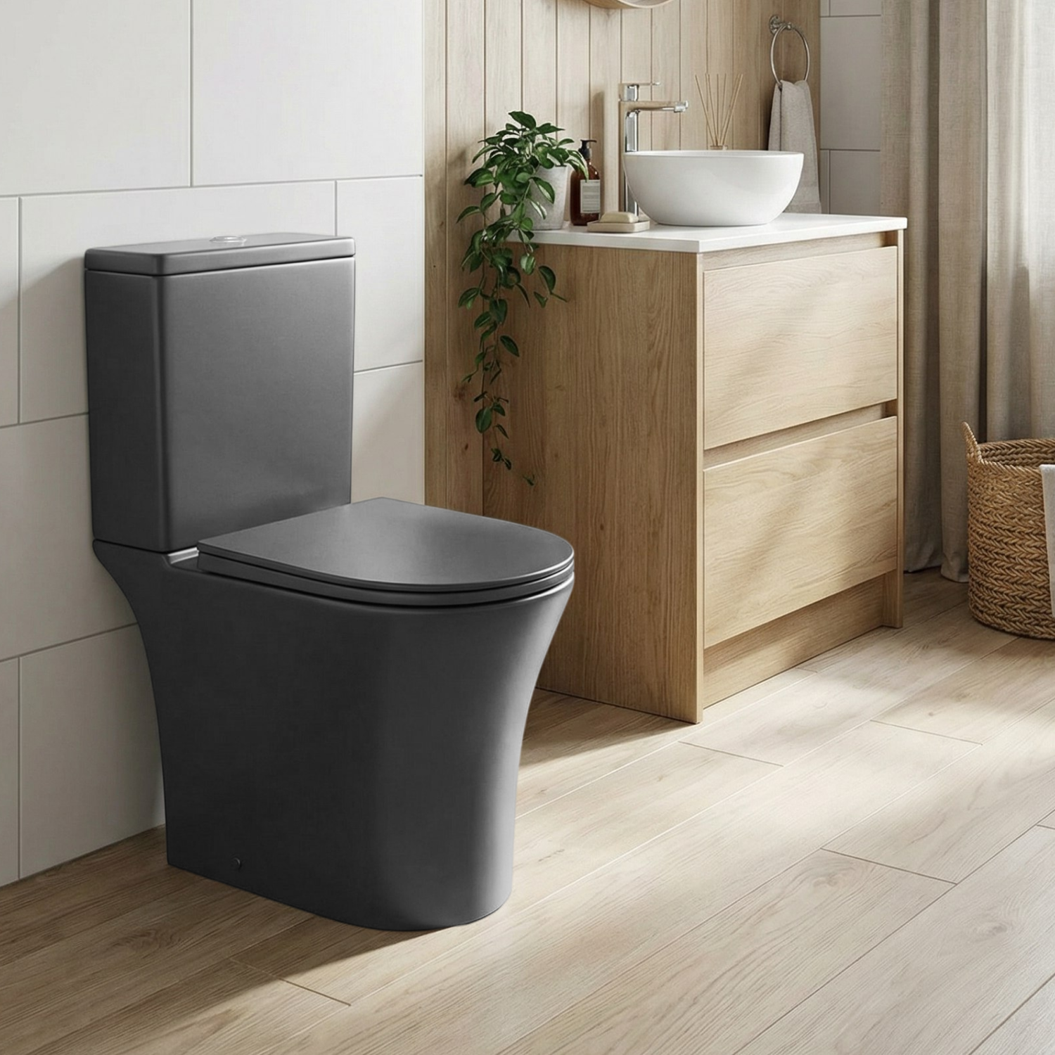 Унитаз напольный Joki Astra T JK2061065MB с безободковой чашей, смыв ТОРНАДО, с сиденьем микролифт, цвет черный