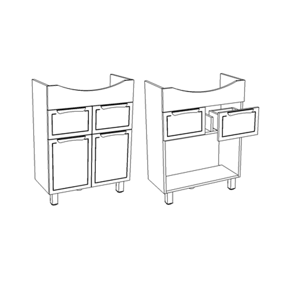 Тумба под раковину Corozo Монро 65, цвет белый - фото 1