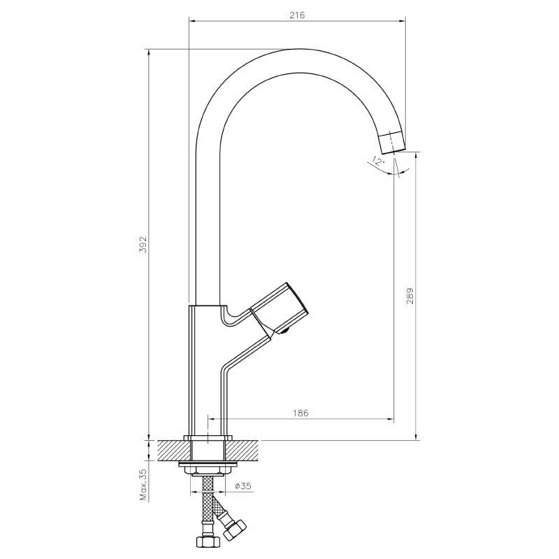 Смеситель Mixline ML27-032 550766 для кухни, цвет хром - фото 1