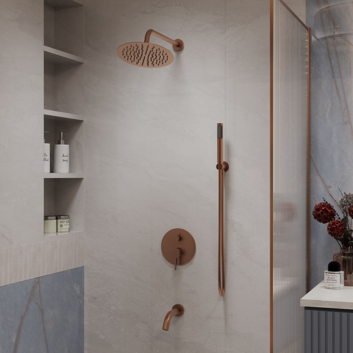 Душевой комплект Vincea Villa VSFW-1VL3BC, встраиваемый, цвет брашированная медь - фото 1