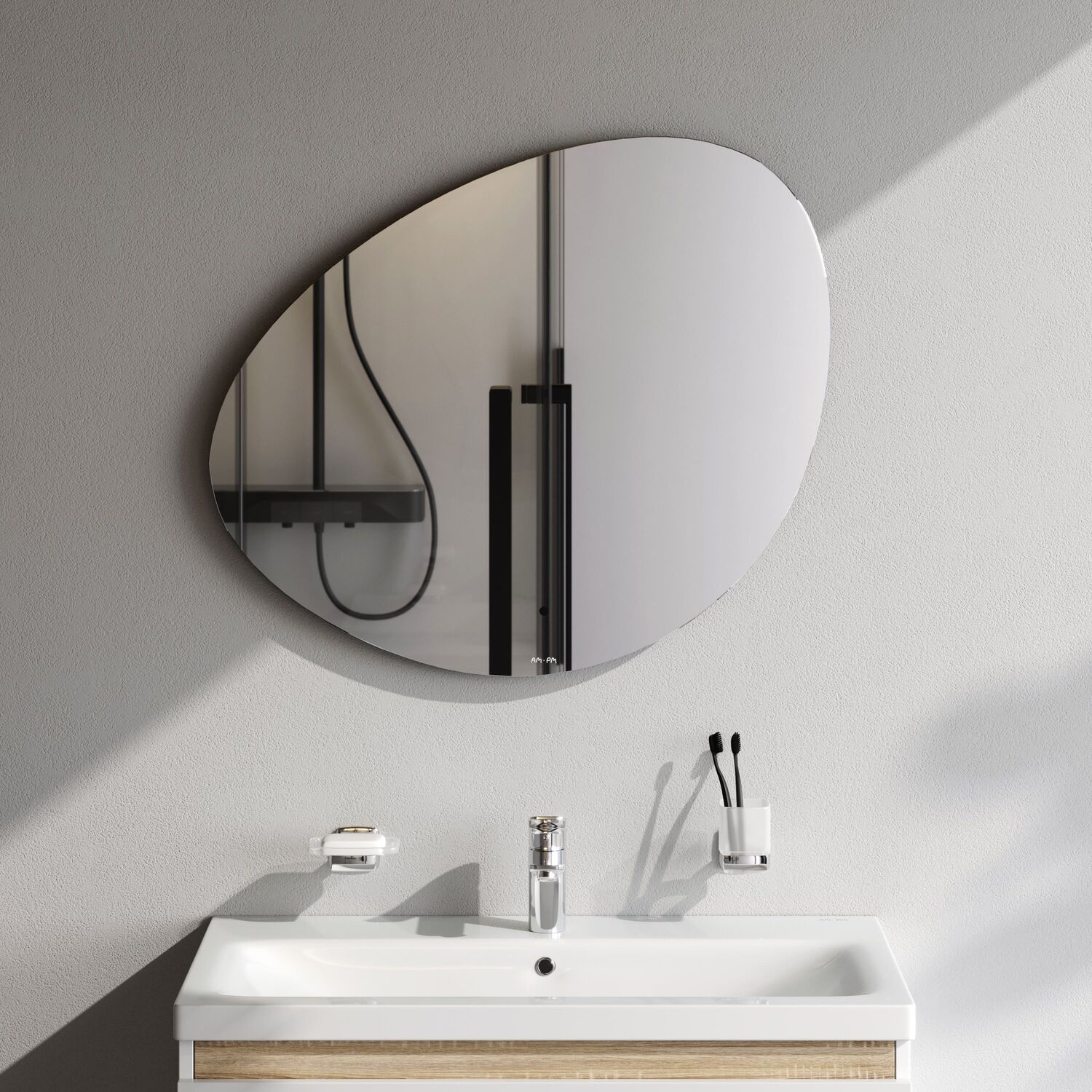 Зеркало AM.PM X-Joy 75x65, с подсветкой, с диммером - фото 1