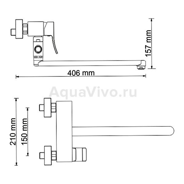 Смеситель WasserKRAFT Exter 1602L для ванны с душем, цвет светлая бронза